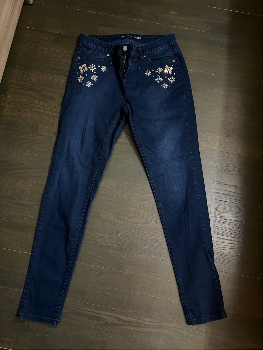 Michael Kors Women's Skinny Izzy Jeans with Rhinestones 6